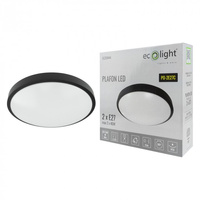 Plafond LED stropní svítidlo pro povrchovou montáž 2x E27 Black Round Ecolight