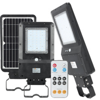 Solární LED průmyslová pouliční lampa 40W 6000lm 4000K neutrální se senzorem pohybu a soumraku IP65 černá ulice Kobi