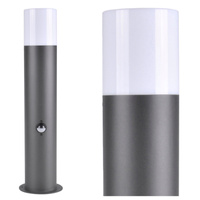 Zahradní lampa LED E27 TUBA LOW Graphite 44cm DALLAS GOLDLUX (Polux) s pohybovým a soumrakovým senzorem