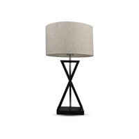 Stolní lampa E27 kulatá černá 55cm slonová kost VT-7713 V-TAC