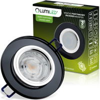 Skleněné Halogenová Podhledové svítidlo GU10, MR16 Stálá Kulatá Černá ARIEL LUMILED