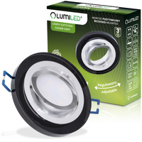 Skleněné Halogenová Podhledové svítidlo GU10, MR16 Nastavitelná Kulatá Černá ARIAN LUMILED