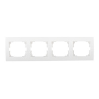 Horizontální čtyřnásobný rámeček pro povrchovou montáž do zásuvky Bílá LOGI Kanlux