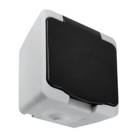 Hermetická jednoplošná zásuvka s klapkou 2P+Z Schuko AQUATIC MINI IP54 ORNO bílá a černá