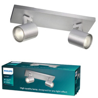 LED RUNNER stropní svítidlo 2x GU10 Reflektor pohyblivé svítidlo Hliník PHILIPS