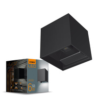 Zahradní nástěnná lampa Venkovní LED fasádní lampa 6W 580lm 2700k Warm Black ERIC Videx