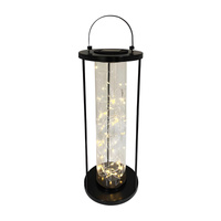 LED solární lampa Venkovní zahradní stojací závěsná lucerna 3000K IP44 46cm soumrakový senzor