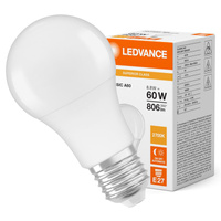 LED žárovka E27 A60 8,8W = 60W 806lm 2700K Warm 200° Ledvance