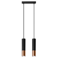 LOOPEZ LED závěsné stropní svítidlo 2xGU10 černá měď SOLLUX