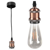 Závěsná LAMPA závěs s držákem lampy IL MIO NOLA E27 měděný 100cm černý kabel