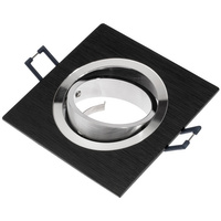 Halogenová Podhledové svítidlo GU10, Nastavitelná Čtvercová Černá kartáčovaná LUMILED