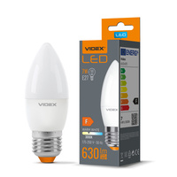 LED žárovka E27 C37 Candle 7W = 50W 630lm 3000K Warm 220° Videx