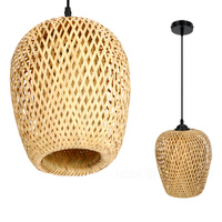 Bambusová dekorativní závěsná lampa E27 Boho Bern Kobi