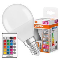LED žárovka P47 Ball E14 4,9W = 40W 470lm 2700K RGBW 200° stmívatelná Pilot Retrofit Filament Osram