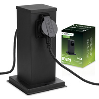 Venkovní zahradní lampa E27, LED sloupek 4x se zásuvkou 230V 30cm IBERI LUMILED