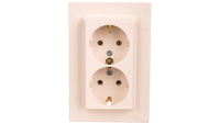 Asfora Dvojzásuvka SCHUKO 2P+Z krémová (DIY) EPH9901123