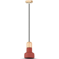 Závěsné svítidlo E27 Betonové stínidlo červené D:125 VT-7125 V-TAC