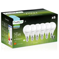 6x Žárovka LED E14, P40 10W = 75W 1055lm 6500K Studená bílá 180° LUMILED