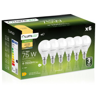 6x LED žárovka E14 Ball P45 10W = 75W 11100lm 3000K Warm 180° LUMILED