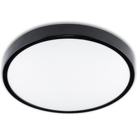 LED stropní svítidlo pro koupelnu Povrchová montáž 18W 4000K IP44 ZOE Black 30cm