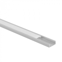 Povrchová montáž LED eloxovaný hliníkový profil 1m s mléčným stínítkem pro LED pásky + koncovky Ecolight řady N