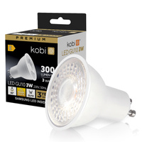 LED žárovka s reflektorem GU10 3W 300lm 3000K Warm 80° Premium Kobi