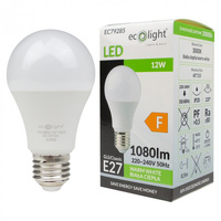 LED žárovka A60 E27 12W 1080lm 3000K teplá bílá Ecolight