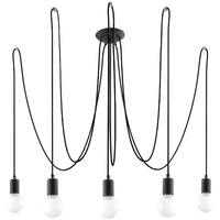 EDISON 5xE27 Pavoučí lustr Závěsné stropní svítidlo Loft Black SOLLUX