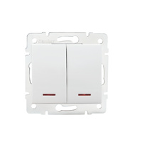 Zásuvkový spínač 2gang Lighting 10A Square White LOGI Kanlux