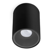 Hliníkové halogenové svítidlo SPOT TUBA pro povrchovou montáž LED GU10 Circular Black KIVI KOBI