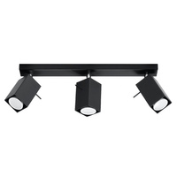 Svítidlo pro povrchovou montáž MERIDA 3 3xGU10 Reflektor halogenový pohyblivý minimalistický černý SOLLUX