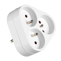 Rozdělovač elektrické sítě 3x 2P+0 Zloděj 3 zásuvky s uzemněním VAYOX