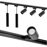 Sada osvětlovacích přípojnic 2m + 5x GU10 Bodové světlo černé LUMILED