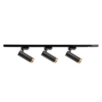 Sada přípojnic 1-fázová lišta + 3x reflektor GU10 černý FADO Sanico Goldlux