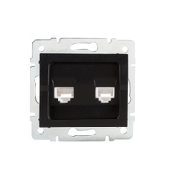 Počítačová a telefonní zásuvka RJ45 RJ11 Square Black LOGI Kanlux