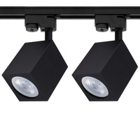 Osvětlovací lišta 1m + 2x reflektor lištový, GU10 Čtvercová Černá LUMILED