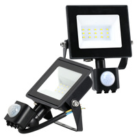 Venkovní LED reflektor 10W 735lm 6500K Cold 120° se senzorem pohybu IP44 IK05 Black MHC Kobi