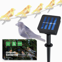 Solární zahradní řetěz Girland Light Birds On Clip 3,2 m IP44 Warm