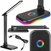 Stolní nastavitelná lampa na noční stolek ALMA LED 12W 960lm CCT + RGB stmívatelná černá MasterLED