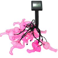 DEKORATIVNÍ zahradní SOLÁRNÍ VĚNA 10 růžových plameňáků 6500K GOLDLUX (Polux)