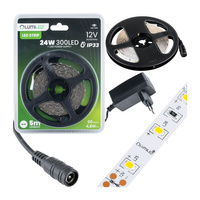 LED pásek 12V, 24W 300LED SMD 2835 Studená bílá 8mm 5m + napáječ LUMILED