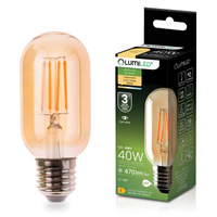 LED žárovka E27 T45 4W = 40W 470LM 2000K teplá bílá 360° Filament Amber LUMILED