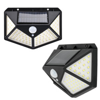 Solární zahradní venkovní nástěnná lampa 6500K Cold se senzorem pohybu a soumraku IP44 Black Lumina Kobi