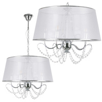 ABBAZIA Stropní závěsná lampa 5xE14 Bílá 120cm - GOLDLUX (Polux)