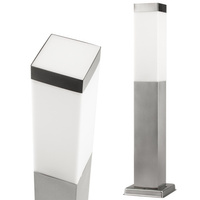 Zahradní svítidlo čtvercový sloup 1x E27 45cm stříbrná IP44