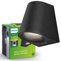 Zahradní lampa LED nástěnná lampa VIRGA myGarden 3W 2700K IP44 černá PHILIPS