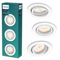 3x Zásuvné halogenové svítidlo ENNEPER GU10 Round Movable White PHILIPS