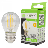 LED žárovka Ball P45 E27 6W 720lm 2700K Warm FILAMENT Ecolight