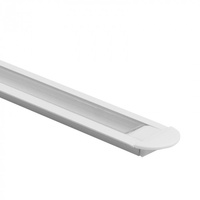 Zapuštěný hliníkový LED profil pod omítku bílý 2m s průhledným difuzorem pro LED pásky + krytky Ecolight řady P