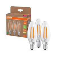 3x LED žárovka B35 Candle E14 2,2W = 40W 470lm 2700K Warm 330° 214lm/W CLASSIC ENERGETIC EFFICIENCY Osram